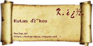 Kutas Ákos névjegykártya